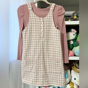 Nicole Miller Two Piece Pink Tweed Dress size 12 (big girls).